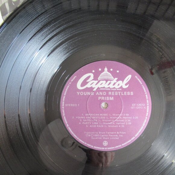 🇨🇦 Prism, Young and Restless, VG+, 80s, Vintage, Vinyl, Album, Music  🇨🇦 - Picture 3 of 7